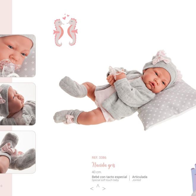 Antonio Juan 3386 NACIDA - realistická panenka miminko s měkkým látkovým tělem - 40 cm