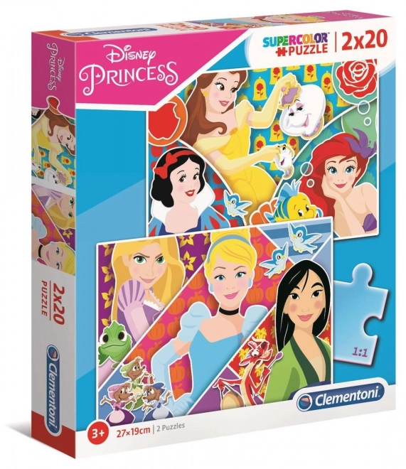 CLEMENTONI Puzzle Disney Princezny 2x20 dílků