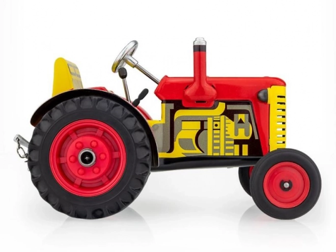 Traktor Zetor červený na klíček kov 14cm 1:25 v krabičce Kovap