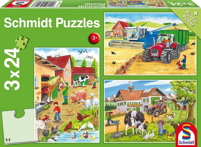 Schmidt puzzle Na farmě 3x24 dílků