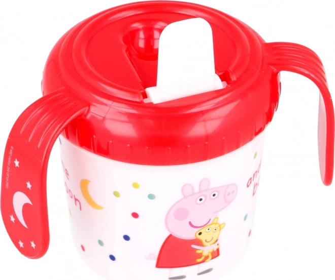 STOR Hrneček s oušky a pítkem 250ml Prasátko Peppa