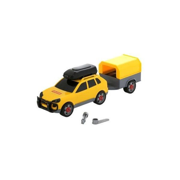 Osobní auto s přívěsem – Žluté