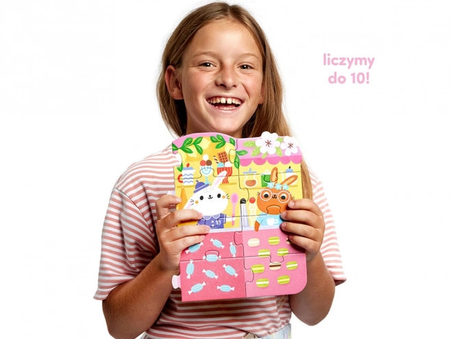 Puzzle Čísla zajíčci