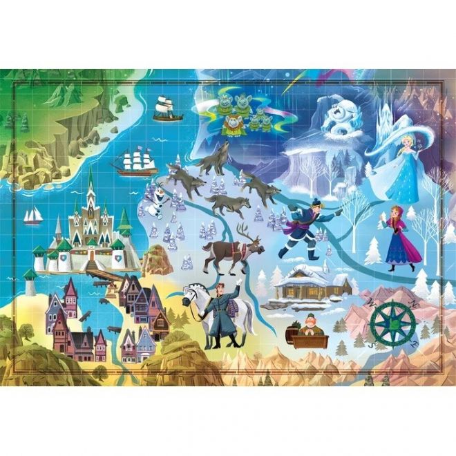 Puzzle 1000 dílků Kompaktní Disney mapy Frozen