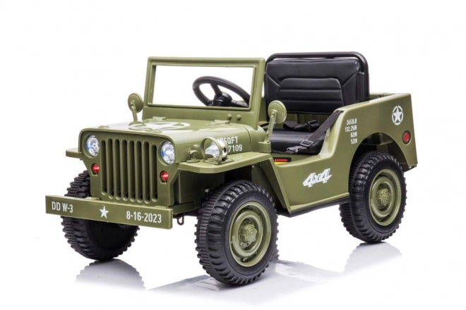 Auto na baterie v olivově zelené 4x4