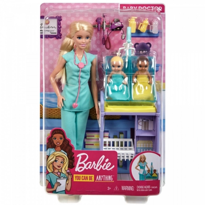 Mattel Barbie Povolání herní set Dětská doktorka se 2 novorozenci