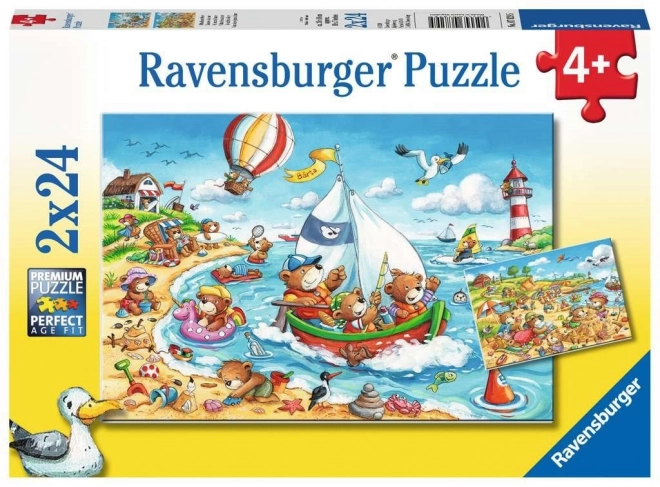 RAVENSBURGER Puzzle Prázdniny u moře 2x24 dílků