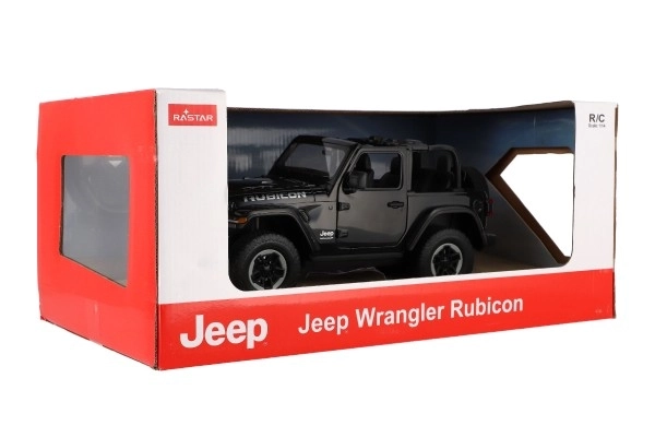 Auto RC Jeep Wrangler Rubicon černý plast 29cm 2,4GHz na dálk. ovl. na baterie v krabici 44x19x26cm