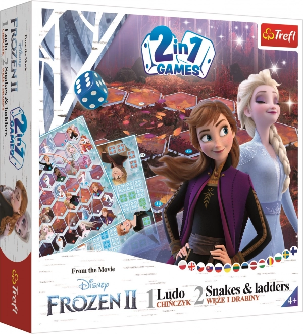 Soubor her 2v1 Člověče, nezlob se, Hadi a žebříky Frozen II/Ledové království II v krabici 24x24x5,5