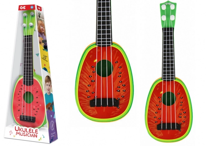 Ukulele pro děti Mini kytara 4 struny Ovoce Meloun 15"