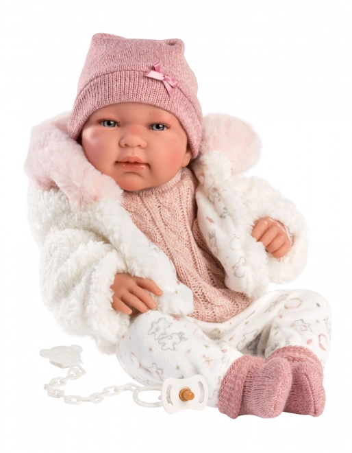 Llorens 84334 NEW BORN HOLČIČKA - realistická panenka miminko s celovinylovým tělem - 43 cm