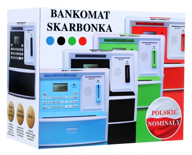 Bankomat Money Box s kartou pro děti 3+ černý Interaktivní funkce + režim spoření