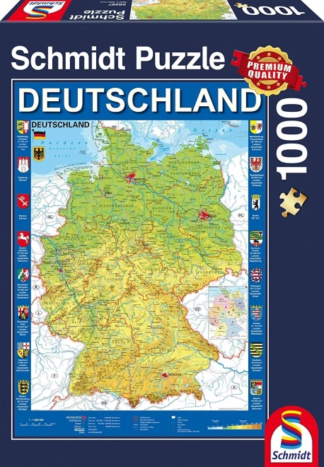 SCHMIDT Puzzle Mapa Německa 1000 dílků