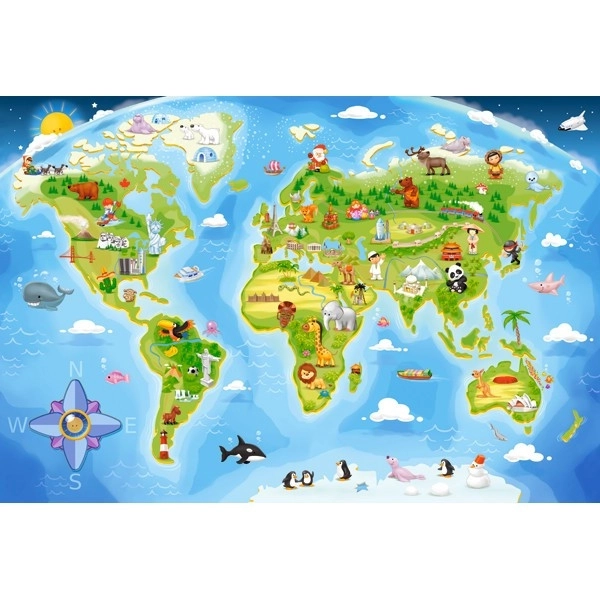 Obrázková mapa světa Puzzle MAXI
