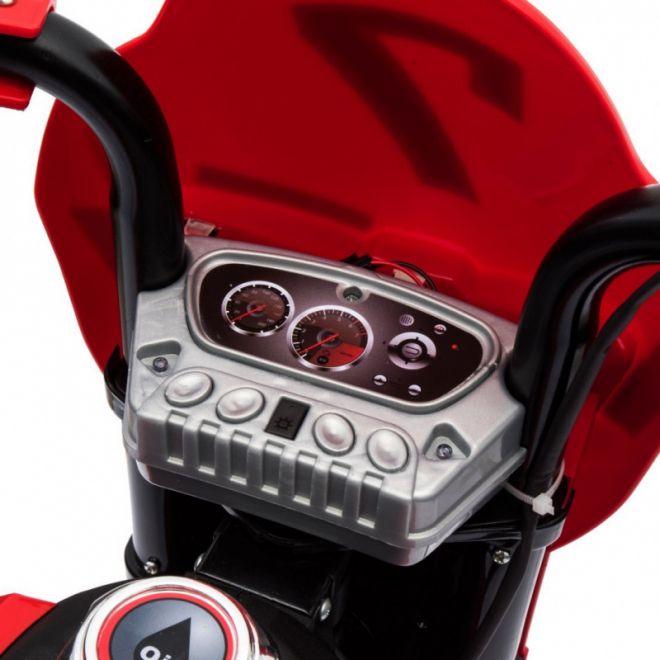 Krosové kolo pro děti Vozidlo na baterie Červené + asistenční kola + LED zvuky