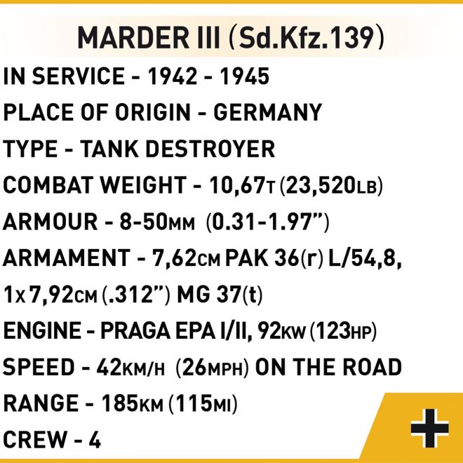 COBI 3050 COH Marder III Sd. Kfz. 139, 1:35, 420 k, 1 f