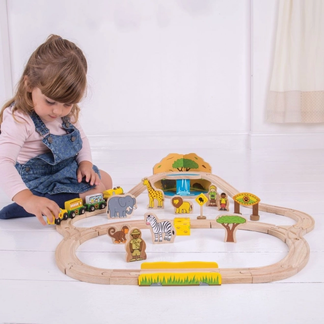 Bigjigs Rail Dřevěná vláčkodráha Safari