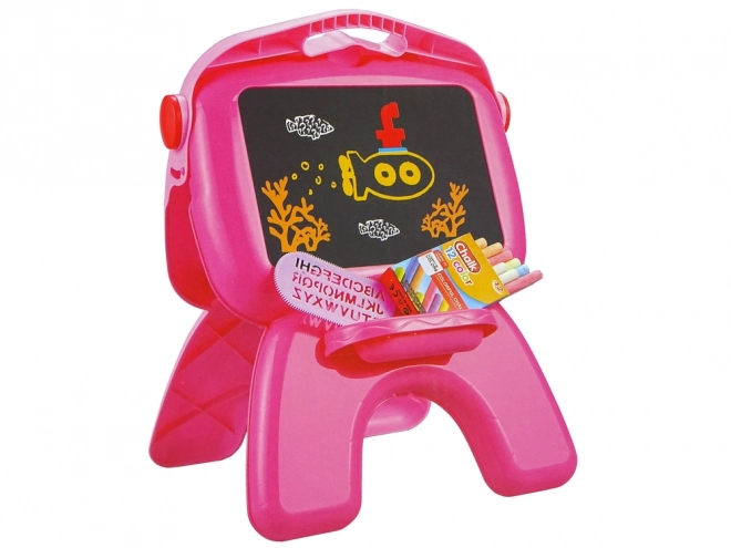 Růžová oboustranná tabule Chalkboard Writers Standing Projector Pictures Pink