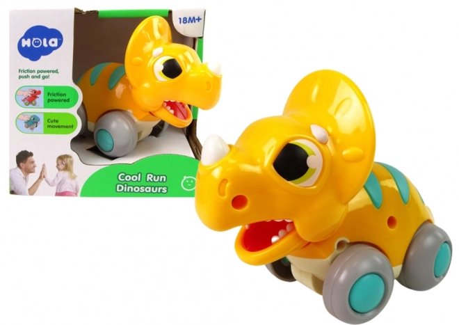 Dinosaurus na kolečkách Žlutý Triceratops Figurka