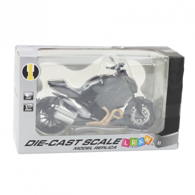 Sportovní kovový motocykl s LED a zvuky