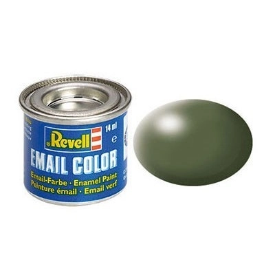 Emailový hedvábí v olivově zelené barvě