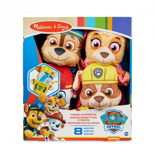 Maňásci 4ks látka Tlapkova Patrola/Paw Patrol v krabici 26x30x6cm