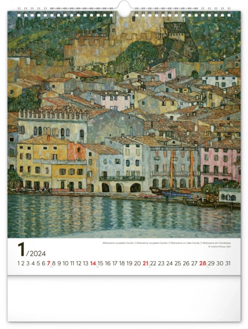 Nástěnný kalendář Gustav Klimt 2024, 30 × 34 cm