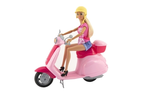 Panenka Anlily kloubová 30cm plast se skútrem na volný chod v krabici 33x31x9,5cm