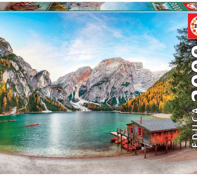 Puzzle 3000 prvků Jezero Braies/Itálie