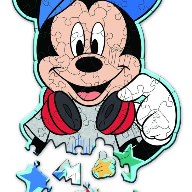 Dřevěné puzzle junior - V Mickeyho světě 50 dílků