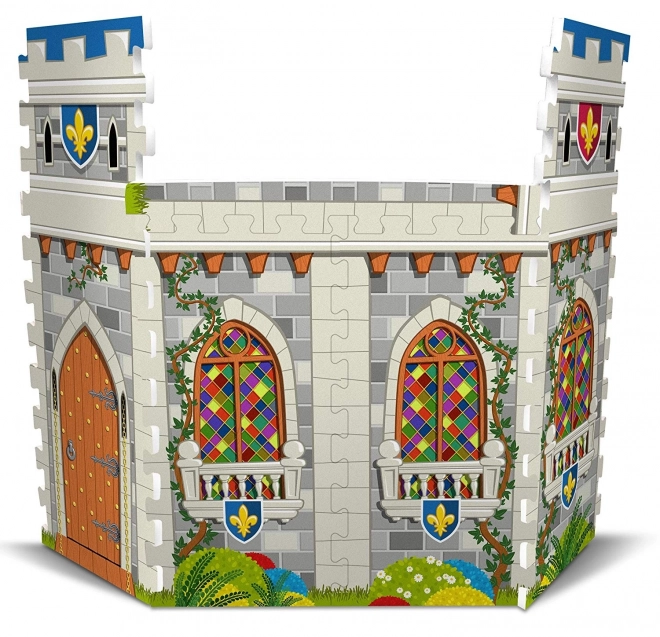 STAMP TP674008 - 3D pěnové podlahové puzzle hrad - 14 dílů