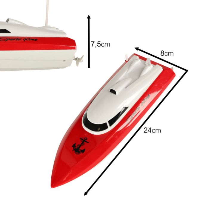 RC mini motorový člun – Červený