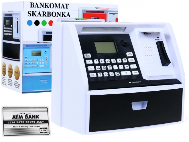 Bankomat Money Box s kartou pro děti 3+ černý Interaktivní funkce + režim spoření