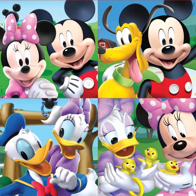 EDUCA Puzzle v kufříku Mickey Mouse a kamarádi 4v1 (12,16,20,25 dílků)