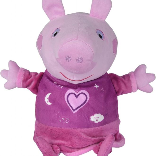 Peppa Pig 2v1 plyšový usínáček, hrající + světlo, růžový, 25 cm