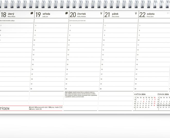 Stolní kalendář Plánovací daňový 2024, 33 × 14,5 cm