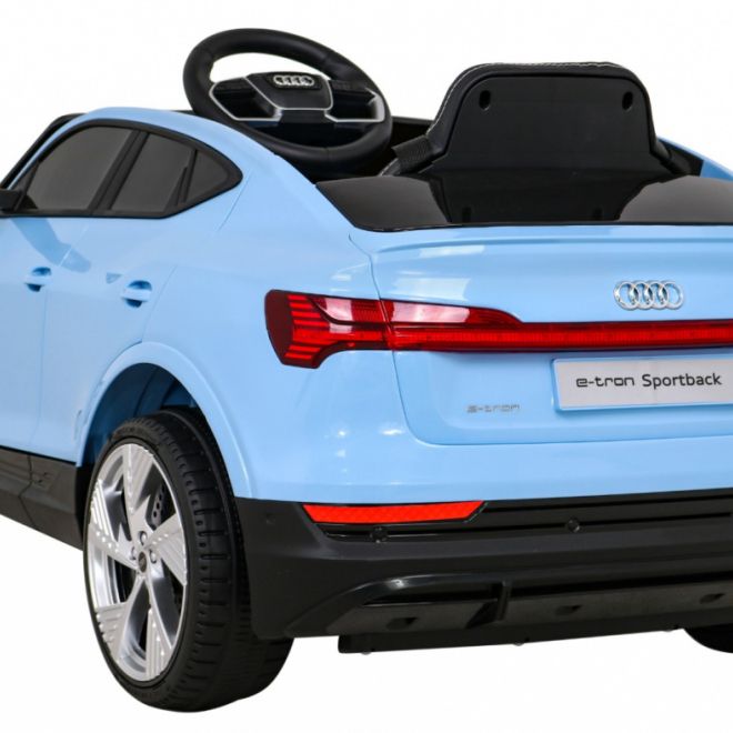Audi E-Tron Sportback pro děti Modrá + Pilot + pohon 4x4 + pomalý start + rádio MP3 + LED