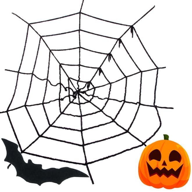 Umělá velká černá pavučina Halloween