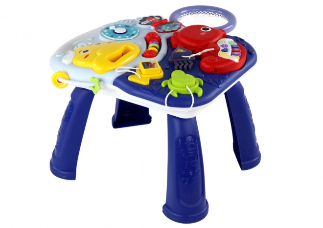 Naučný stůl 2v1 Mořská zvířata Piano Clock Basket Balls