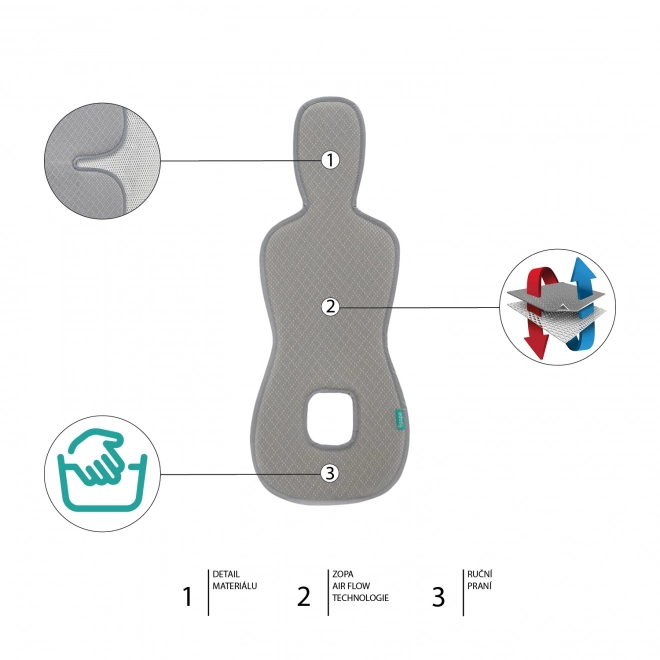 Prodyšná podložka do autosedačky Breeze sk. 0+, Maory Grey