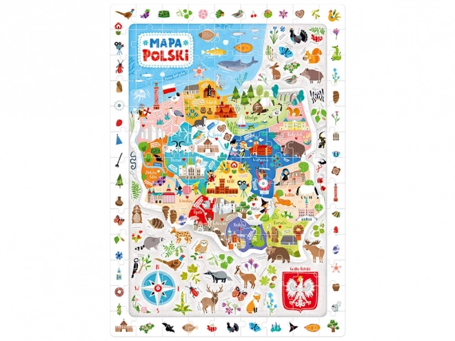Pozorovací puzzle - Mapa Polska 100 prvků