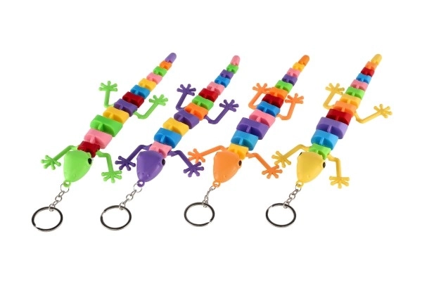 Přívěšek ještěrka/had/chameleon plast 28cm na baterie se světlem mix barev