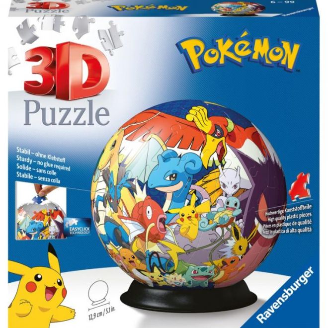3D Puzzle-Ball Pokémon - 72 dílků