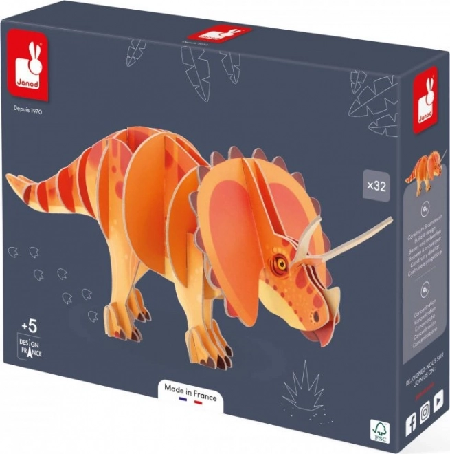 JANOD 3D puzzle Triceratops 32 dílků