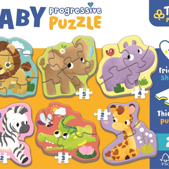 TREFL Baby puzzle Safari 6v1 (2-6 dílků)