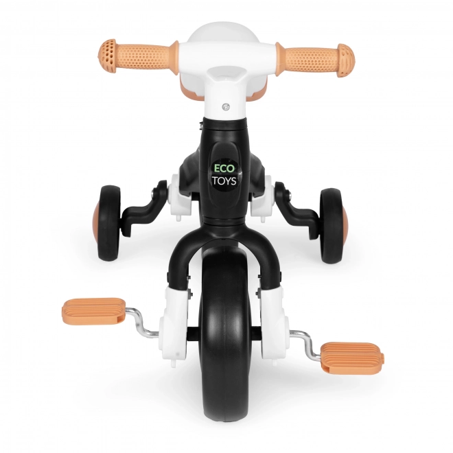 Odrážedlo s pedály a postranními kolečky černé ECOTOYS