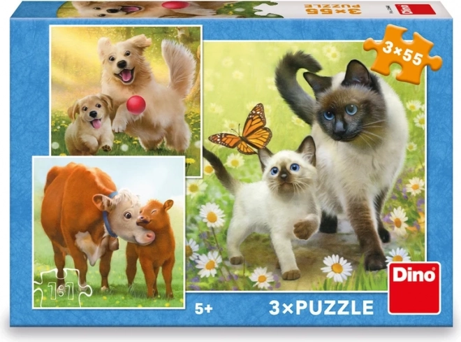 Puzzle Dino Rodinka 3x55 dílků
