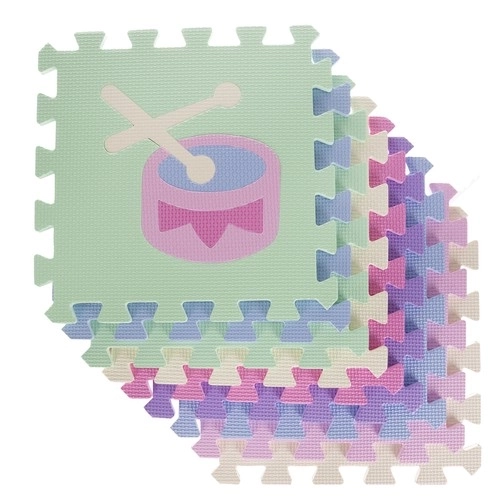 Barevné pěnové puzzle s hudebními nástroji a ohrádkou - 25 kusů
