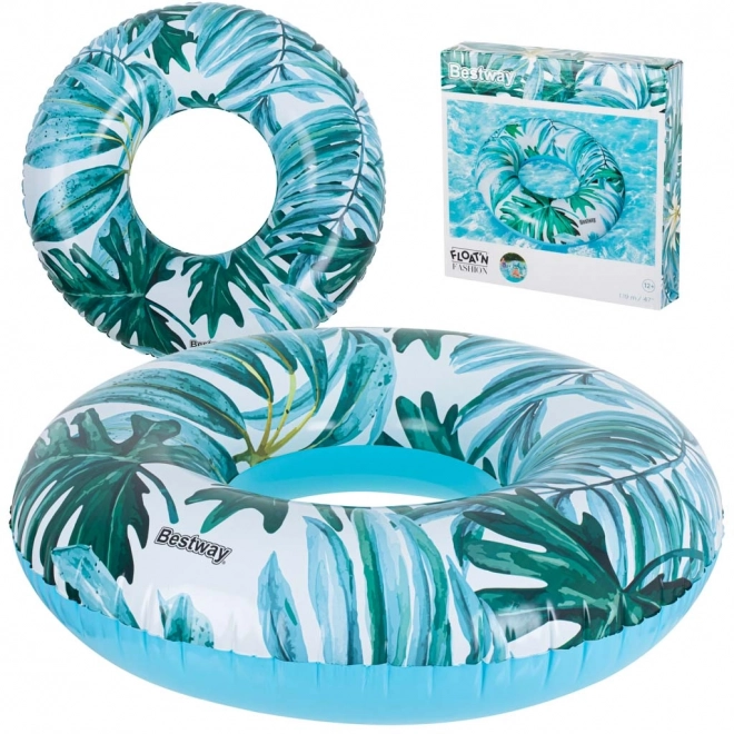 BESTWAY 36237 Nafukovací kolo Palm leaf modré