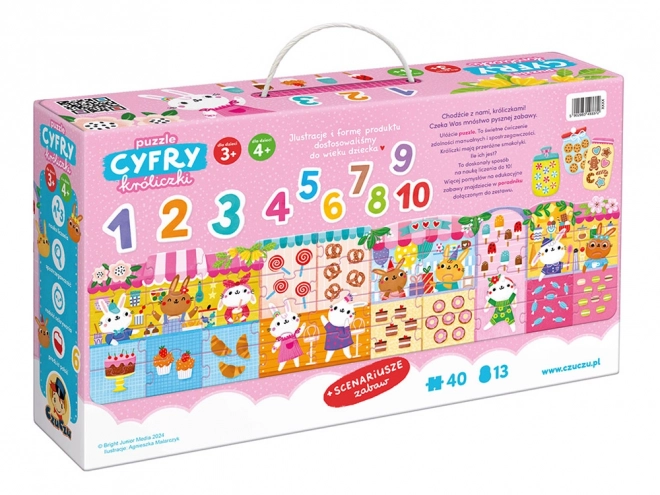 Puzzle Čísla zajíčci